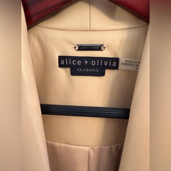 Alice + Olivia Women’s Almond Faux Leather Jacket - Picture 8 of 15